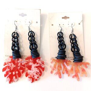 National Museum of African American History Lot of 2 Acrylic & Rubber Earrings